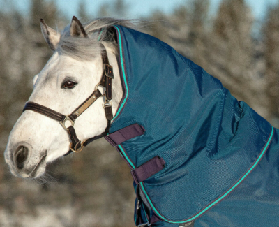 Horseware Rhino Stable Hood 150g - Gris/ Blanc - Couvre-cou