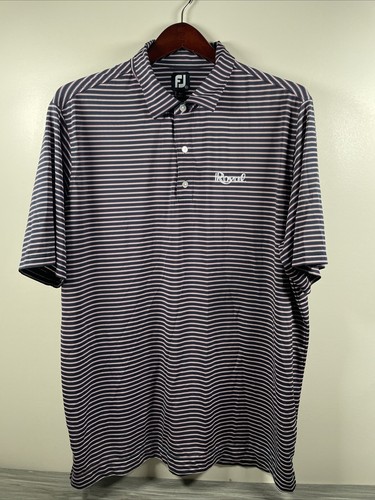 FootJoy FJ Black Pink Striped Stretch Short Sleeve Golf Polo Shirt Golf 2XL - 第 1/8 張圖片