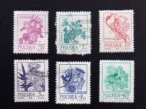 POLAND (1974) FLOWERS (FULL set of 6) used Sc # 2380-2385 (1)