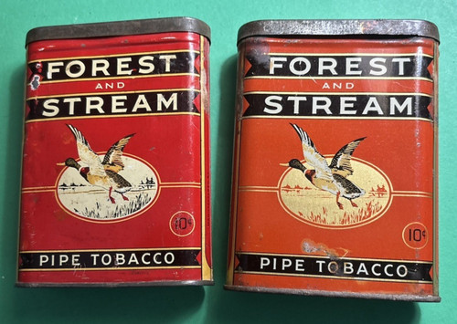 Forest & Stream White & Gold Duck Background Pocket Tin Imperial Tobacco Co