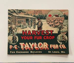 Vintage 1938-39 Winter F C Taylor Fur Catalog Fur Tag w/Envelope