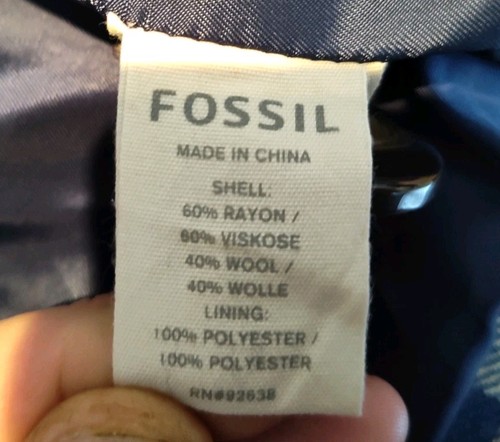 Giacca FOSSIL misto lana a quadri Berkley pavone floreale interno taglia XL usata in ottime condizioni - Foto 14 di 17