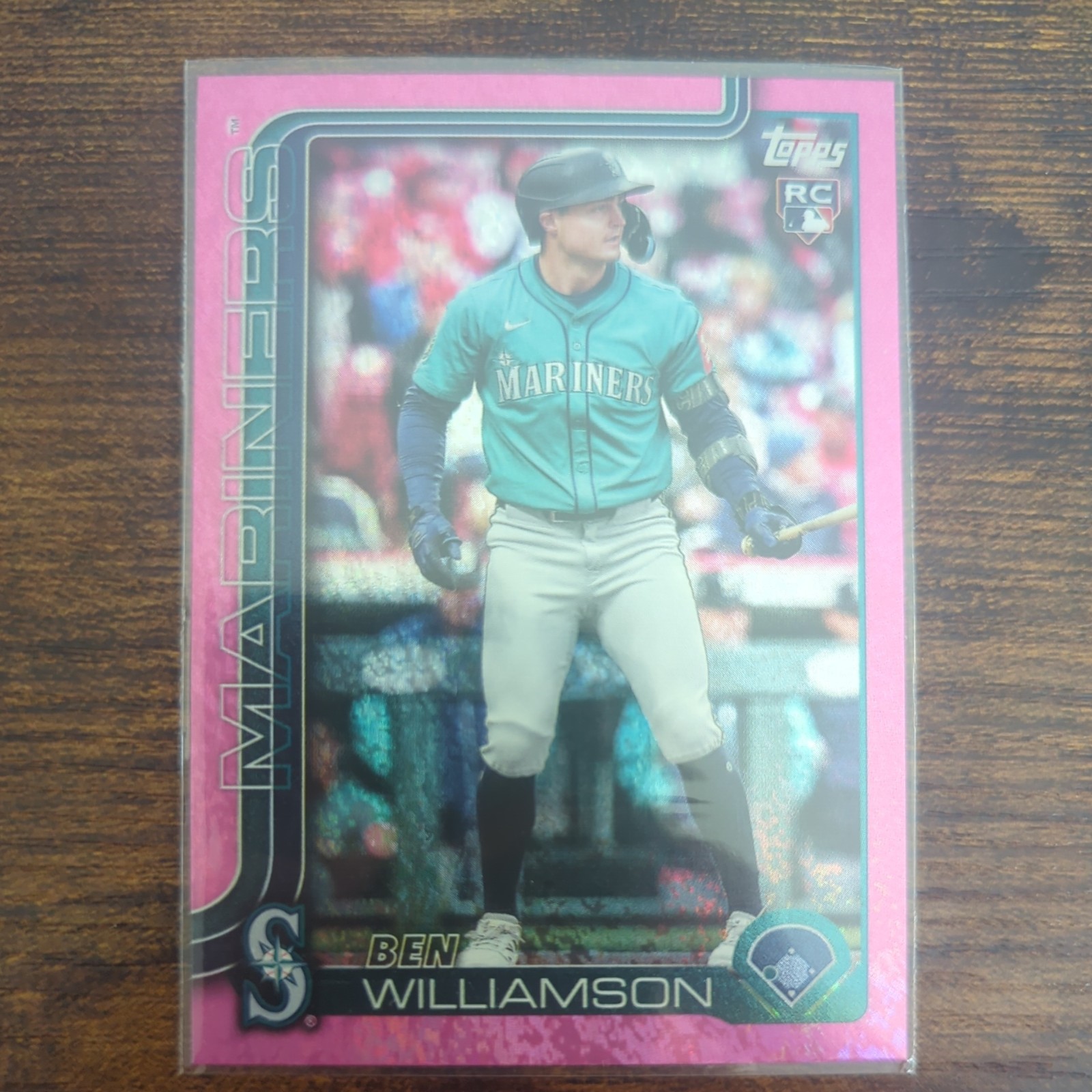 2025 Topps Update Ben Williamson RC #US130 Pink Holo Foil Seattle Mariners RC