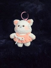 Hand made Cat Amigurumi Crochet Doll Plushie keychain