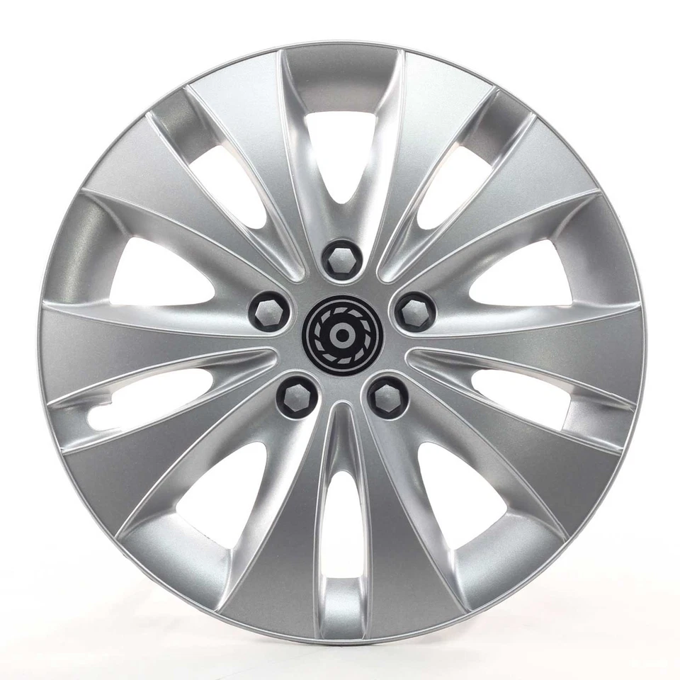 4x Coppe Ruota 15 Pollici Copricerchi "Storm" silber compatibili con Alfa Dacia - Immagine 2 di 4