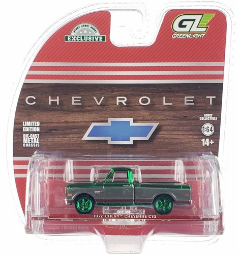 Chrome Chase 1972 CHEVROLET CHEYENNE C10 PICKUP 1/64 BY GREENLIGHT 30547
