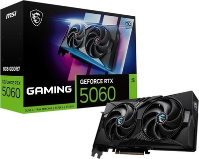 MSI NVIDIA GeForce RTX 5060 GAMING OC 8GB GDDR7 Ray-Tracing Grafikkarte, DLSS