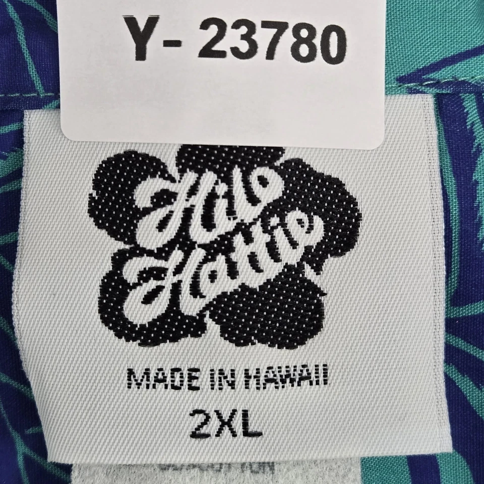 VINTAGE Hilo Hattie Men Button Up Shirt 2XL Blue Floral Hawaiian Shirt 70s 80s - Image 2 of 4