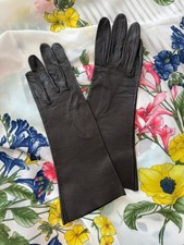 Vintage Italian leather black gloves women