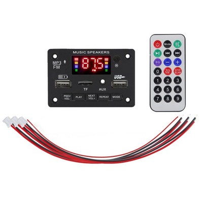 Digital Display Wireless Bluetooth 5.0 Car Stereo MP3 Decoder PCB Board Module