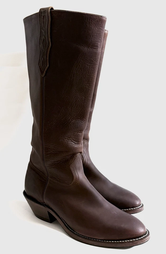 Boulet Hombres 9.5 E Shooter Marrón Cuero Alto Vaquero Western Rancher Botas 9003 Foto 2 de 4