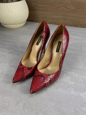 Dolce & Gabbana Red Python Pointed Toe Pumps Size 38