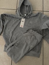 ALO Gray Sweatsuit Set Hoodie  Pants Size M Athleisure Activewear