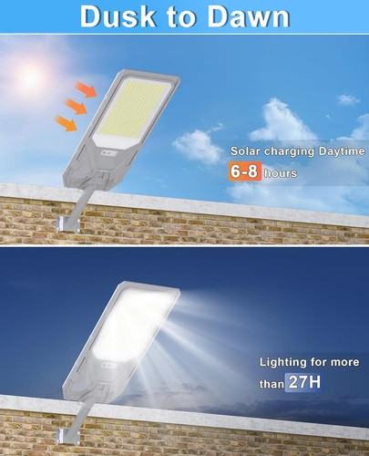 Lampione Solare LED Esterno con Sensore Movimento, 6500K Faro led Esterno - Imagen 2 de 8