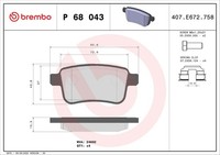 Brembo Bremsbelagsatz Scheibenbremse Prime P 68 043 FüR Kangoo Renault KW0 BOP 2