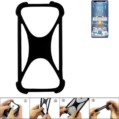Schutzring für HTC Wildfire E3 Silikoncase Softcase Bumper Schutz Hülle schwar