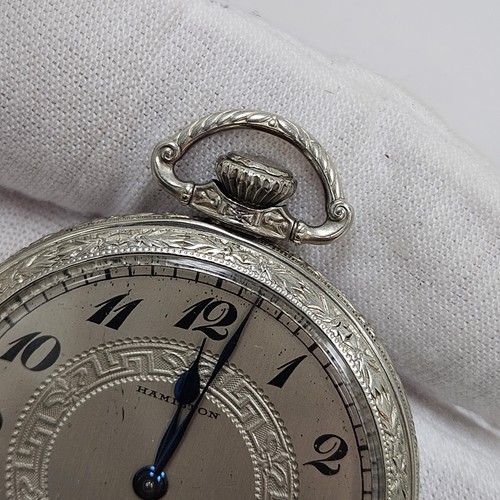 Vintage 1920s Hamilton 12s/17j Grade 912 14K GF Pocket Mechanical Watch RUNS - Picture 5 of 12