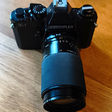 Revueflex SC I 35mm SLR schwarz analoge Kamera 70-210mm Objektiv Exakta M42