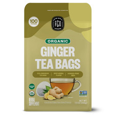 Organic Ginger Tea, 100 Count, Eco-Conscious Tea Bags, Caffeine Free, Packagi...
