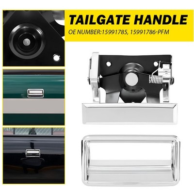 Chrome Tailgate Handle Door Handle Kit For 1988-2000 Chevy C/K 1500 2500 3500 X