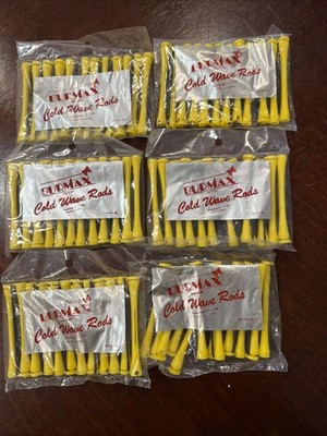 Lot of 6 Dozen Burmax Cold Wave Perming Rods Mint In Packages 72pcs -New Sealed
