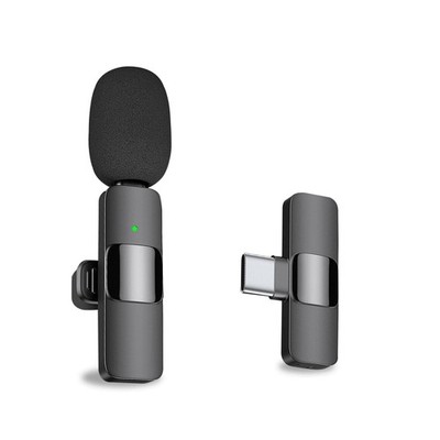 Wireless Lavalier Lapel Microphone - USB-C Mini Mic for iPhone Android