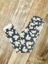 Kids Billabong Jeans Girls Size 8 Tall Black W/ White Daisy Flowers NWT
