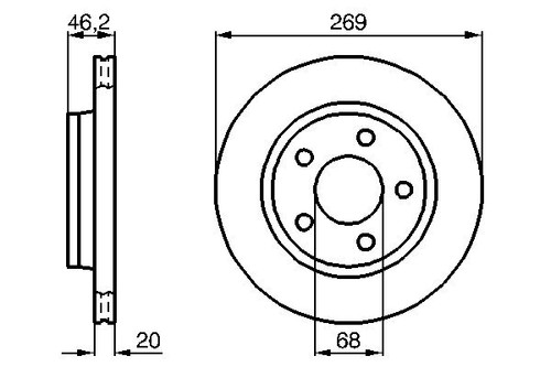 2x BRAKE DISC 0 986 478 316 FOR AUDI 100C3200C3A8D2 NP/JW/PH/4B/SH 1.8L 4cyl - Picture 2 of 8