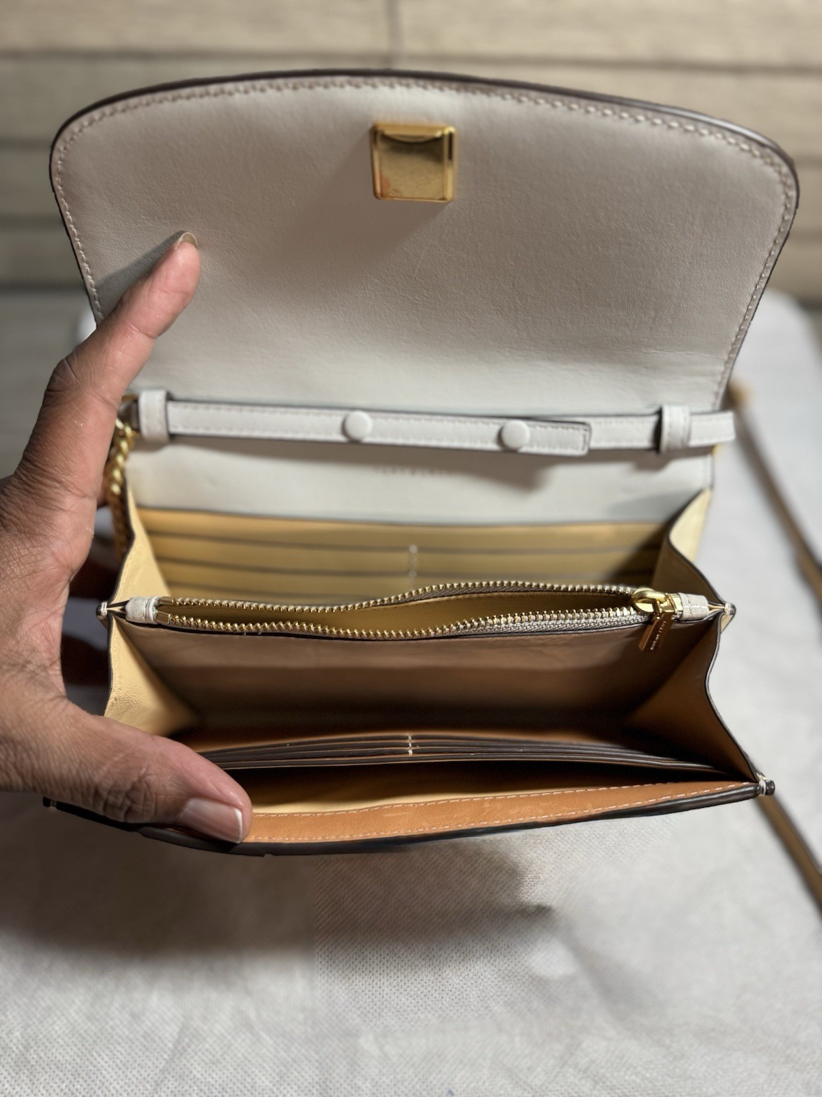 Tory Burch Robinson PatchworkLeather Wallet on a … - image 3