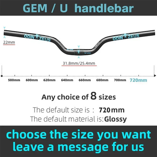 Full Carbon Fiber MTB Bicycle Handlebar 31.8mm/25.4mm 580-720mm Rise Handlebar - Picture 32 of 36