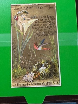 E-086 Victorian Trade Card 1880s Brainerd & Armstrong's Spool Silk Fairy