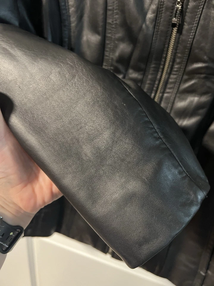 Kenneth Cole Reaction XL Black Leather Jacket Excellent See Photos - Image 4 of 4