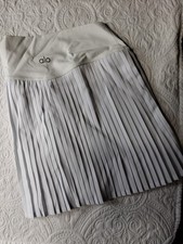 Alo Women s Gray Pleated Activewear Skirt Pull-On Short Solid Size S