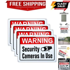 Video Surveillance in Use Sign,Warning Security Cameras in use Sign,Large 10x...