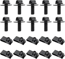 Durable 10 PCS Hex U Nut Clips for Versatile Automotive Use - Metal Fasteners