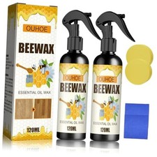2PCS Natural Beeswax Spray, Beeswax Spray Cleaner, 0.5 Fl Oz Pack of 2 
