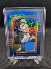2025 Donruss Optic Justin Herbert Blue Hyper Prizm Threads Relic LA Chargers SP 