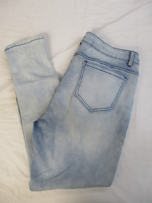 CRAZY TRAIN Womens  Light Wash Skinny Stretch Distressed Blue Jeans Size 9/29