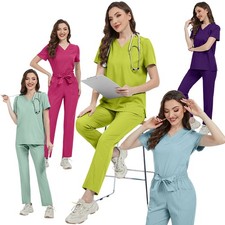 Pro Med Scrubs V-Neck Top Straight Pants Comfort Fit