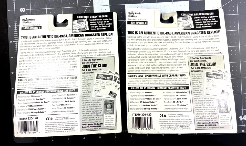 2 драгстера Johnny Lightning RICHARD EARLE Christine '58 Fury фиолетовый/музыкальный автомат PP - Изображение 4 из 4