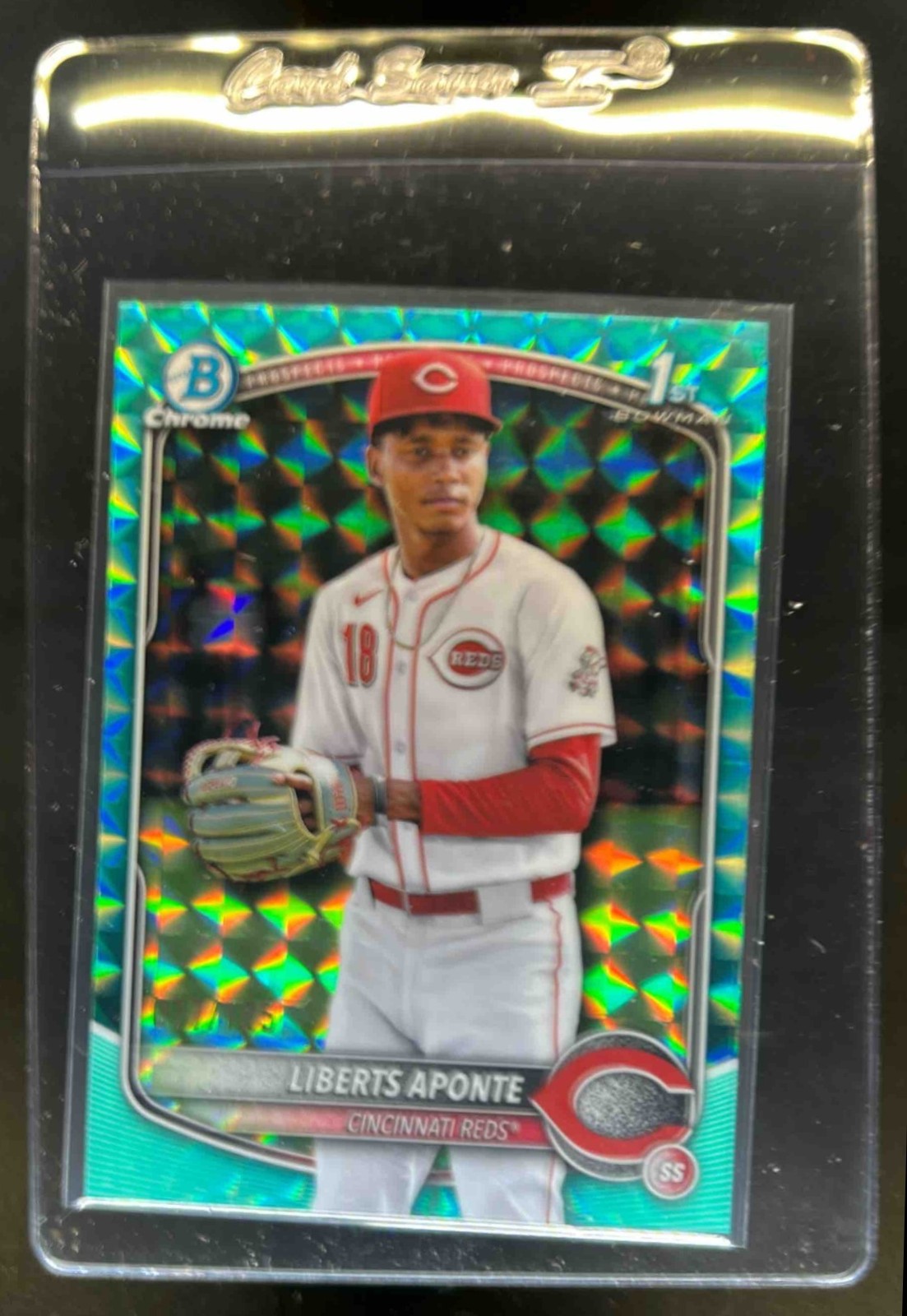 2025 Bowman Chrome Liberts Aponte Aqua Geometric Refractor 1st #/125
