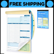 Large Job Work Order Forms, Job Invoice Forms/Receipt Book with Carbonless Co...