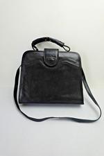 A. Valentino Women's Shoulder Bag Vintage Leather Kiss Closure