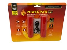 Powerpaw 501 2Pk Hand Warmer 4 Heat Settings Rechargeable Waterproof Slim Design