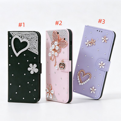 Handmade Sparkly Rhinestone Wallet Leather Case For Motorola G 5G 2022- 2026