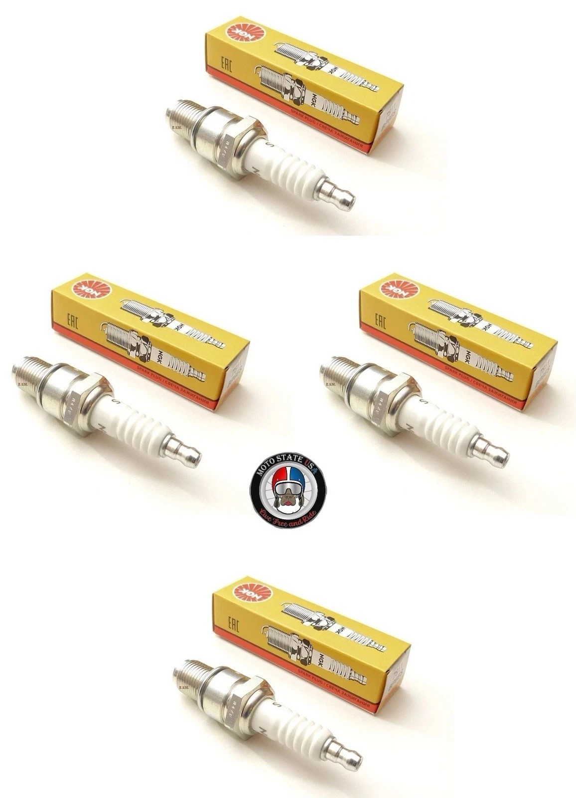 4x Motorcycle Spark Plug BP6ES F7TC For Suzuki Kawasaki Yamaha Honda Ducati