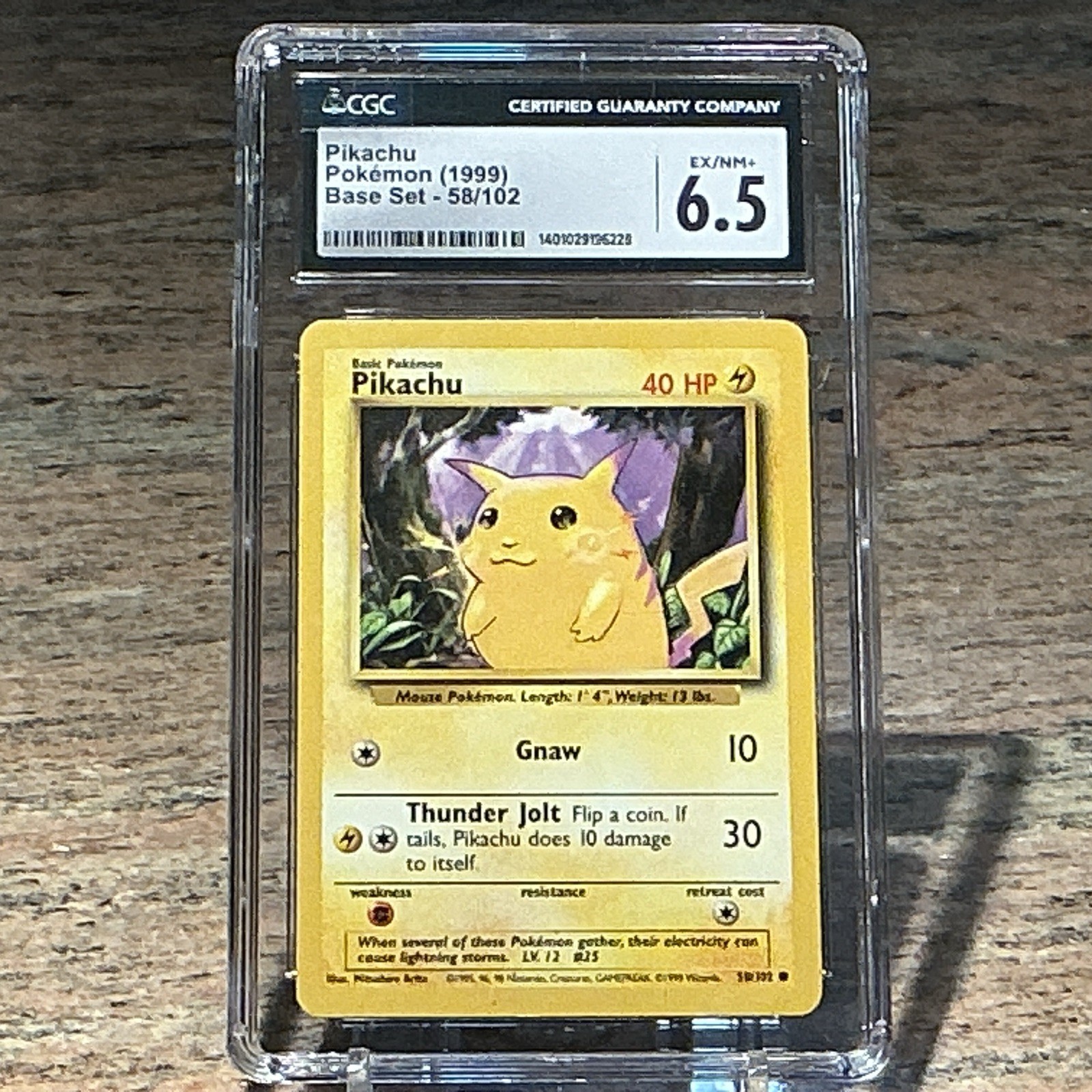 Pokemon Pikachu 1999 Base Set 58/102 Yellow Cheeks CGC 6.5