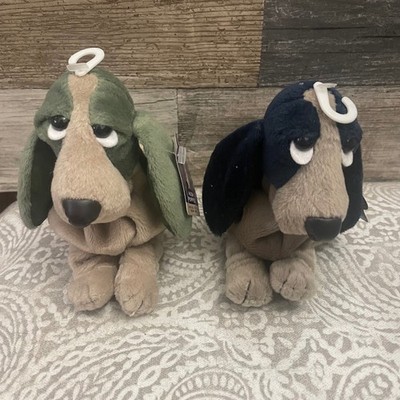 Hush Puppies Applause Special Edition Bean Bag Plush Basset Hound Dog Set 2 NWT