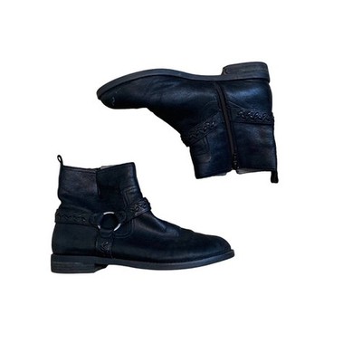 Abeo Yearly Womens Ankle Bootie Size 8N Bio System Leather Black Side-zip Heel