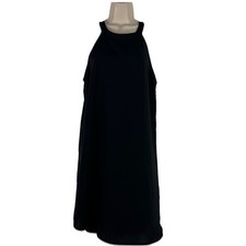 Cynthia Rowley Dress Women's Above Knee Sleeveless Shift Swing Black Chiffon